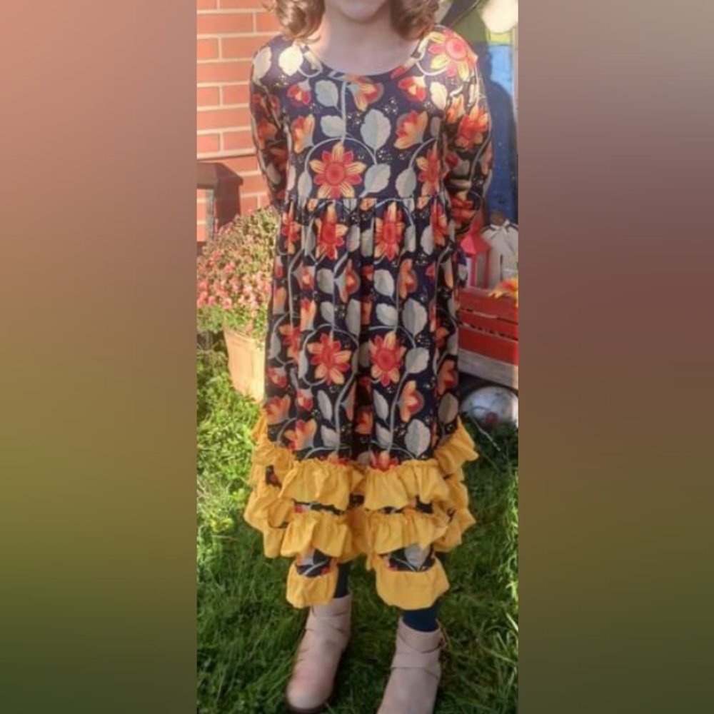 Girl's (10) Ruffle Flower Dress - Picture 7 of 7